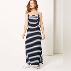 Exist Navy and White Striped Maxi Dress